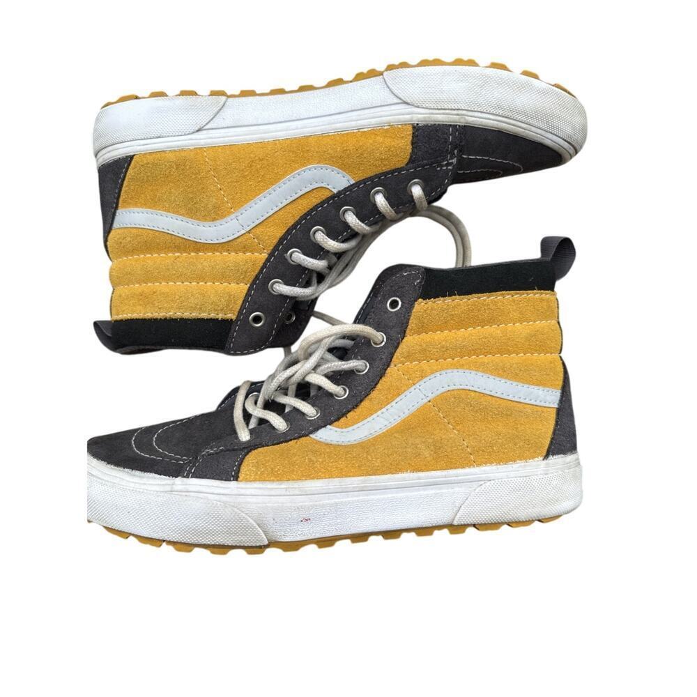 Vans Sk8 Hi Top MTE Juniors 7 Yellow Gray suede shoes Skate Shoes Sneakers